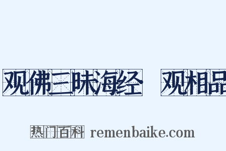 观佛三昧海经·观相品是什么意思的图片